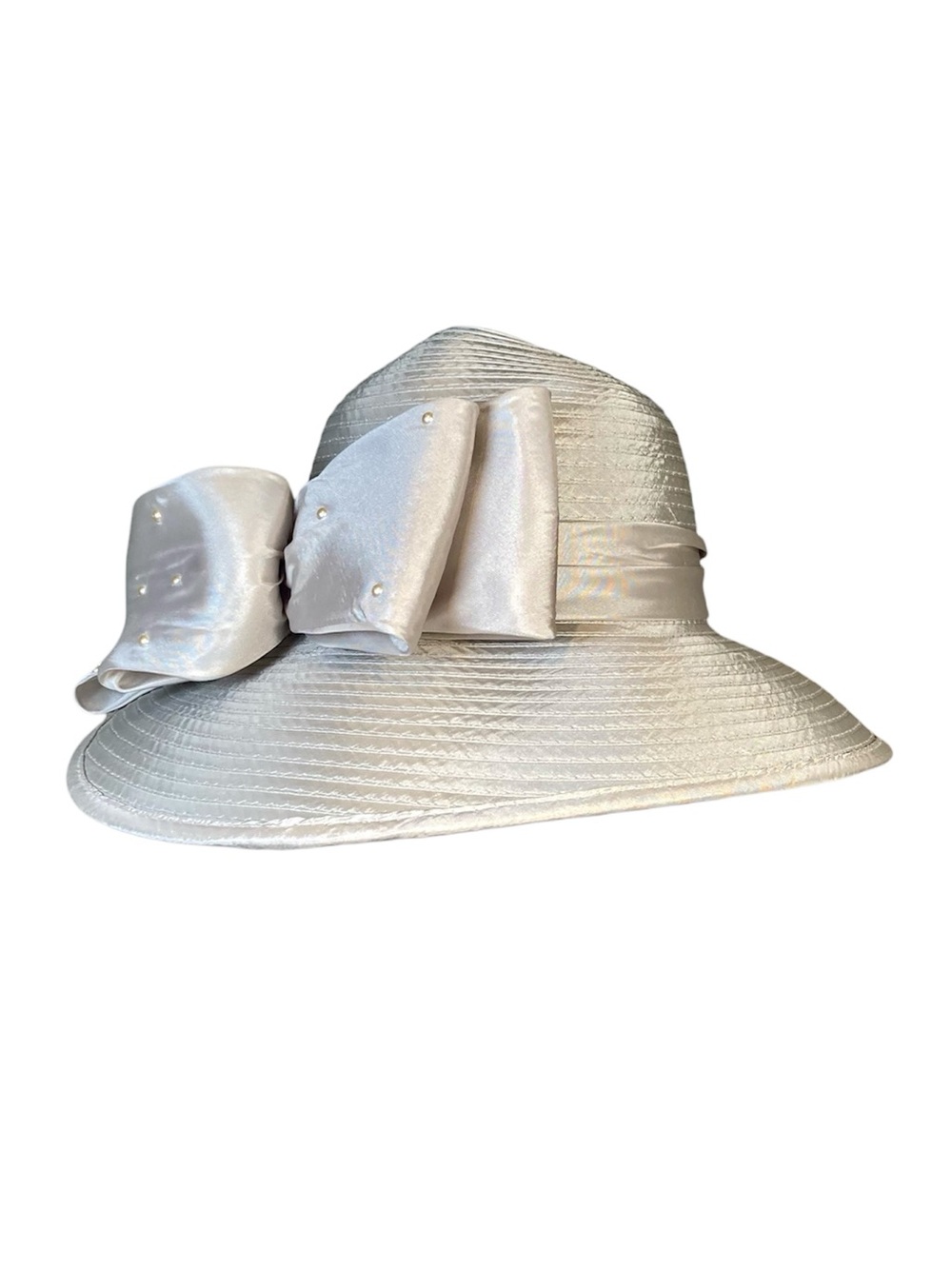 Giovannio NY Wide-Brim Dress Hat with Satin Bow